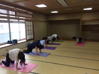 横須賀午後クラスのヨガレッスン風景